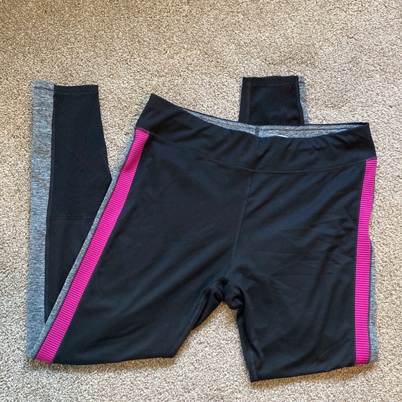 EUC Womens Large MTA Sport Legging with Pink and Gray Strip down side - Picture 2 of 5